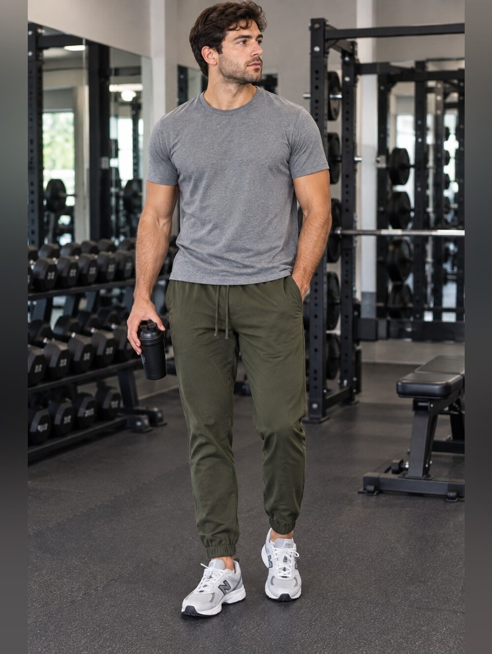 H&M Relax Fit Olive Drawstring Jogger Pants  Size L